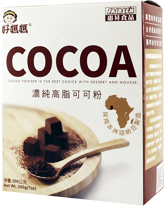 FAIRSEN 惠昇食品 好媽媽 濃純高脂可可粉, 1盒, 200g