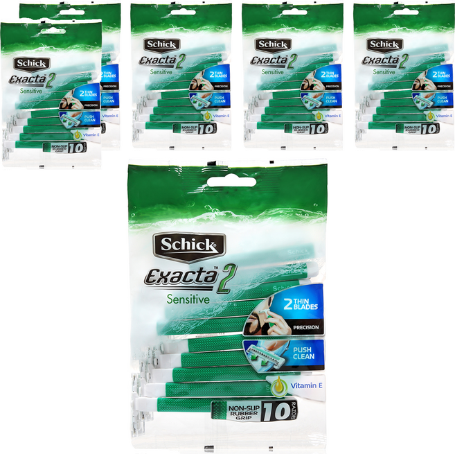 쉬크 이그젝타 2 센서티브 일회용 면도기, 10개입, 6개