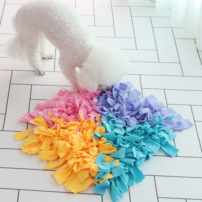 딩동펫 강아지 노즈워크 스너플 뜨개매트, 꽃잎, 1개