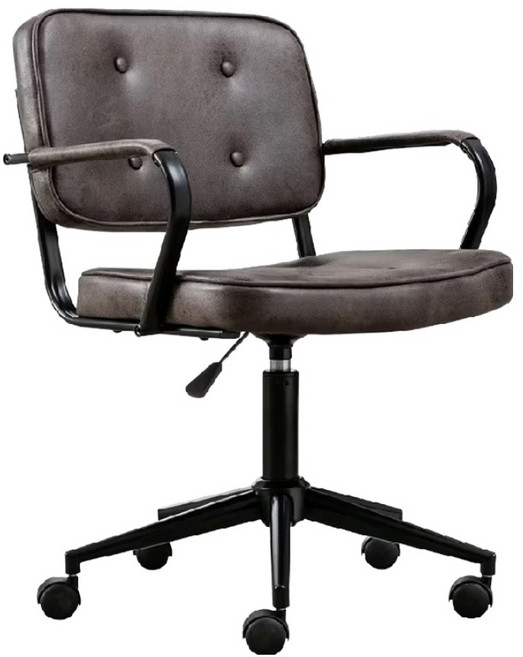 E-home Itzel伊澤爾復古工業風拉扣扶手電腦椅 舒適倚靠 座椅高度可調整 科技布面材質, 深灰色