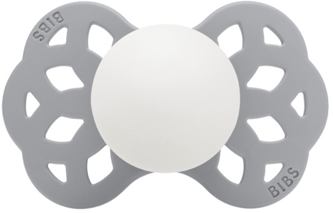 BIBS Infinity 雙扁型矽膠奶嘴, 1個, 夜光雲灰, 0~6個月