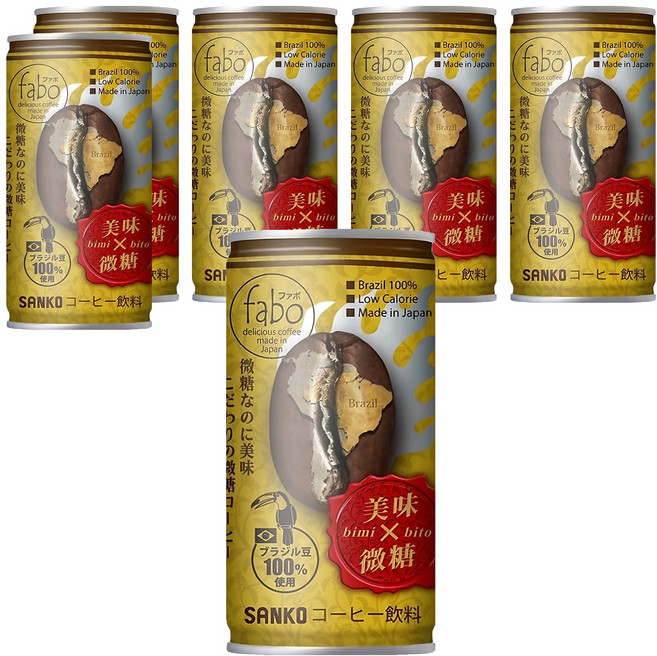 SANKO fabo 美味香濃咖啡, 185ml, 6個