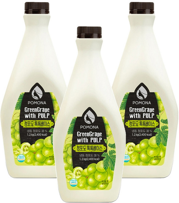 포모나 청포도 톡톡베이스, 1.2kg, 3개