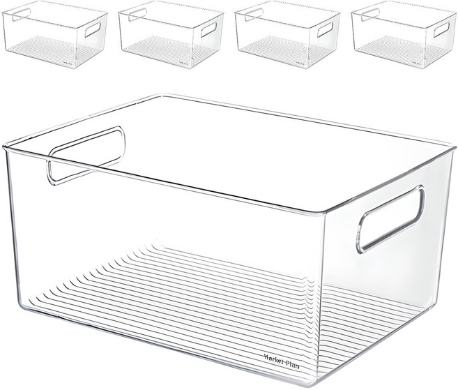 마켓플랜 미트 다용도 수납함, 투명, 5개