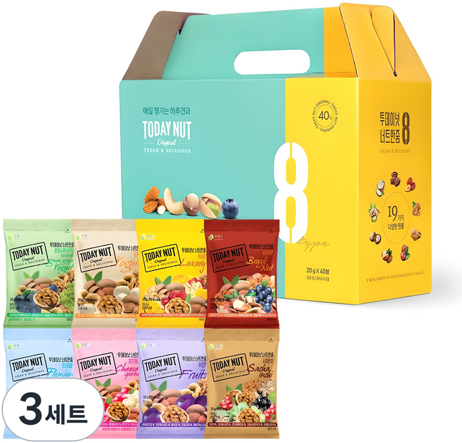 TODAY NUT 一把堅果 8種堅果禮盒 800g, 3套