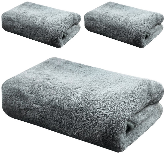 월드크린 그레슬린 극세사 타월 코랄, 그레이, 1개입, 3개