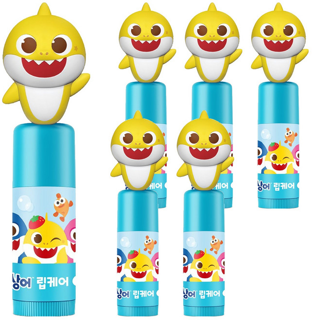 아텍스 핑크퐁 아기상어 립케어 립밤, 딸기향, 3.8g, 6개