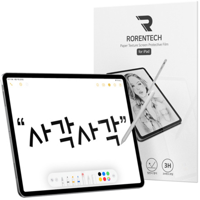 rorentech iPad 平板類紙膜螢幕保護貼, 1個, 紙質 黑色邊框