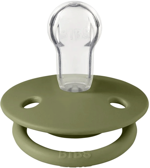 BIBS De Lux矽膠奶嘴 橄欖綠 圓形, 0~18m, 1個