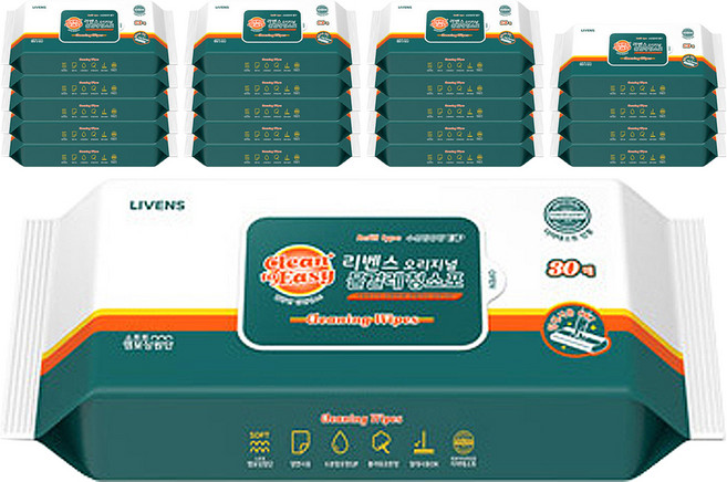 리벤스 물걸레 청소포 30매, 20개