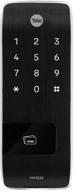 Yale 耶魯 卡片密碼二合一電子輔助鎖 黑色, 客戶直接安裝, YDR353A