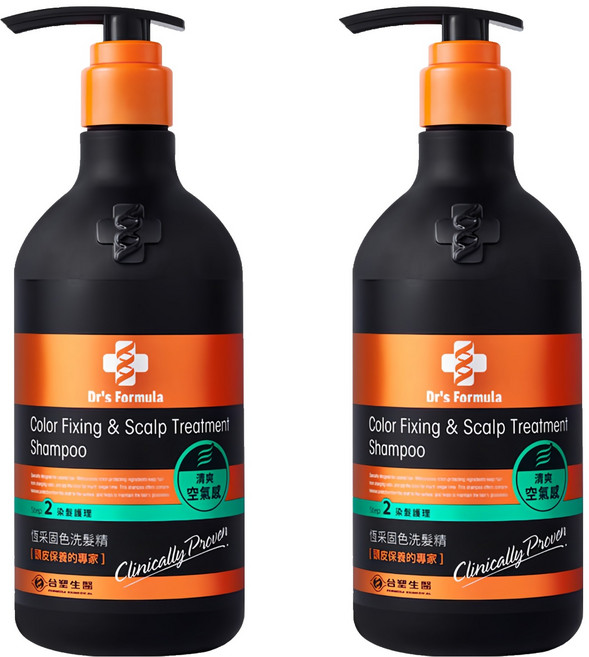台塑生醫 Dr's Formula 恆采固色洗髮精 清爽空氣感, 580g, 2瓶