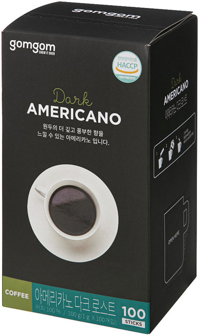 곰곰 아메리카노 다크로스트, 1g, 100개입, 1개