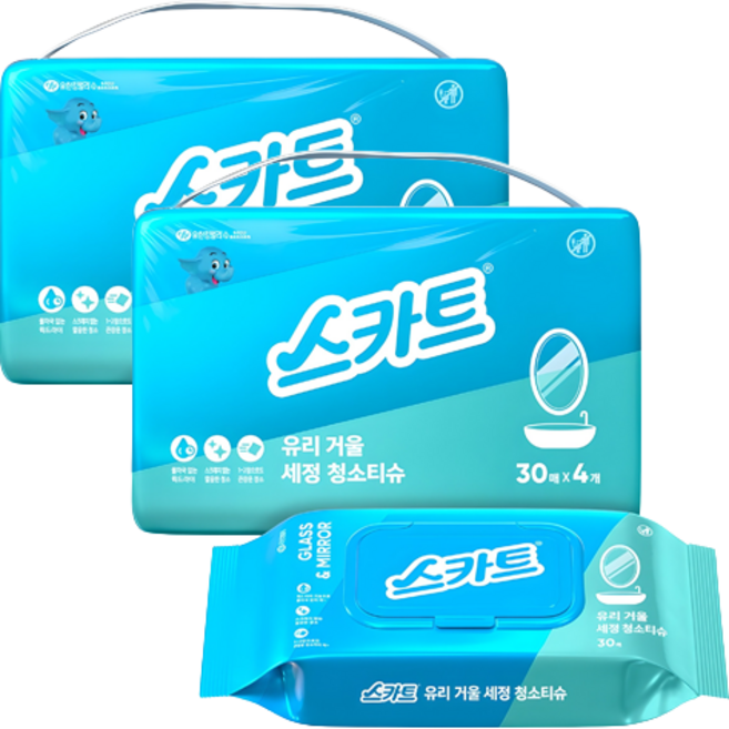 스카트 유리 거울 세정 청소티슈, 8개