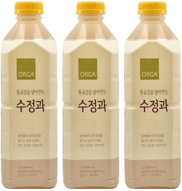 올가홀푸드 통곶감을 넣어 만든 수정과, 3개, 1.2L
