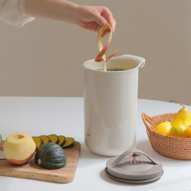 엠지엠씨 플루딕 색배임없는 진공 음식물쓰레기통2, 베이지, 1개