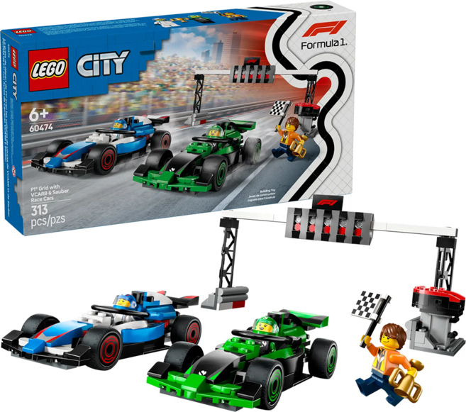 LEGO F1 起跑區與VCARB和Sauber賽車 60474, 多色, 1盒