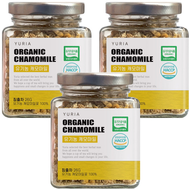 유리아 캐모마일차 유리병 컬렉션, 26g, 1개입, 3개