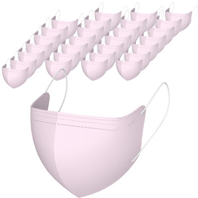 가드데이 KF94 새부리형 황사방역 컬러 마스크 대형, 연한분홍색, 1개, 100매입