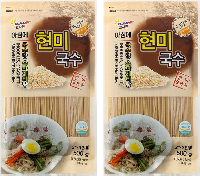 효자원 아침에 현미국수, 500g, 2개