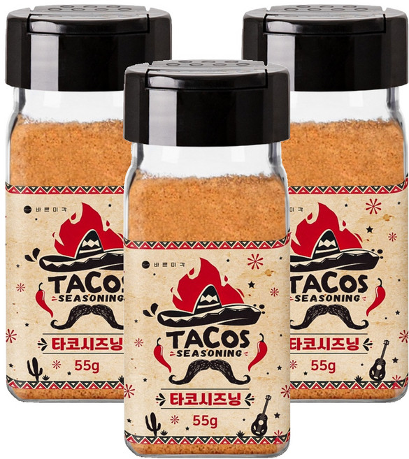 바른미각 타코시즈닝, 55g, 3개