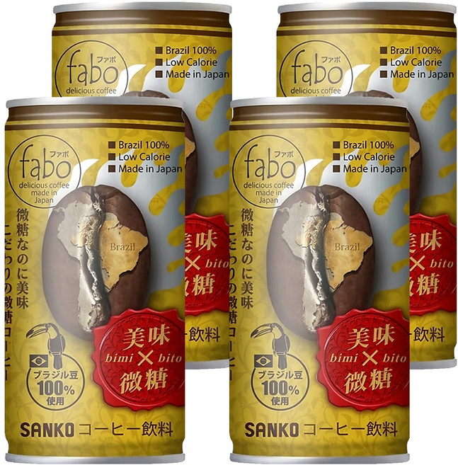 SANKO fabo 美味香濃咖啡, 185ml, 4個