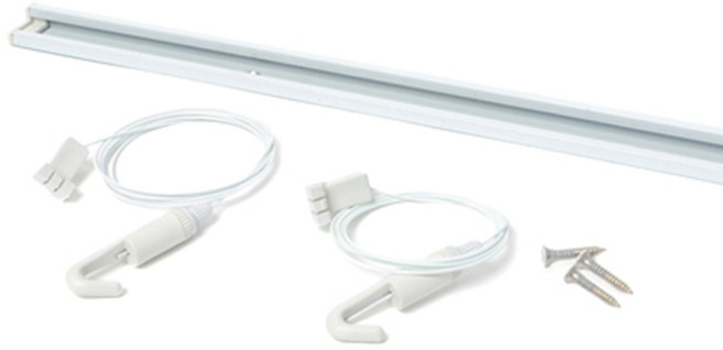 철물바다 천정벽겸용 레일걸이 세트 1m, 화이트, 1세트