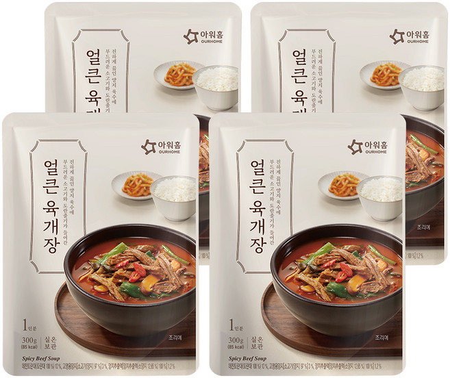 OURHOME 愛味弘 辣牛肉湯, 300g, 4包