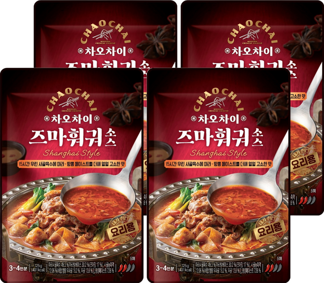 차오차이 즈마 훠궈 소스, 125g, 4개