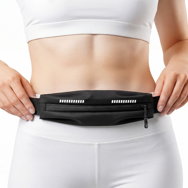 코멧 슬림 방수 러닝 벨트, 블랙, 1개