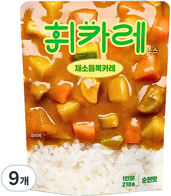 휘카레 채소듬뿍 순한맛, 9개, 210g