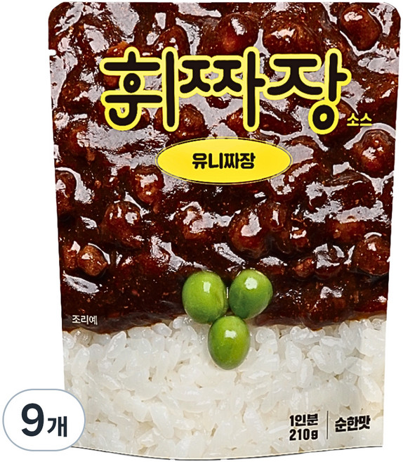 휘카레 휘짜장 유니짜장 순한맛, 9개, 210g