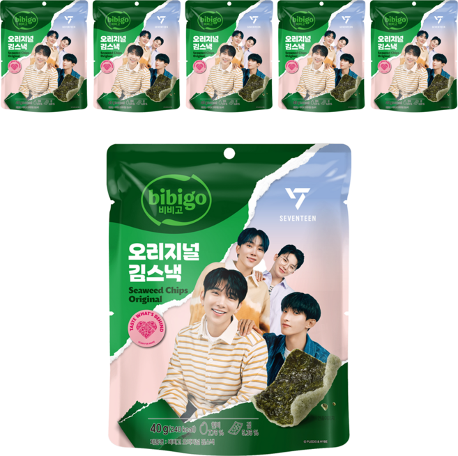 비비고 오리지널 김스낵, 40g, 6개