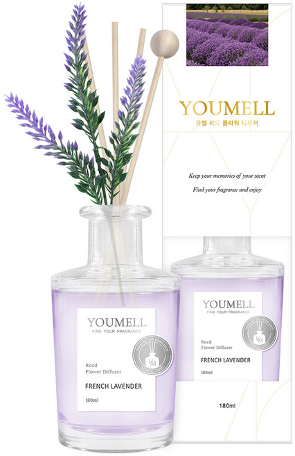 유멜 리드 플라워 디퓨저, 프렌치라벤더, 180ml, 1개
