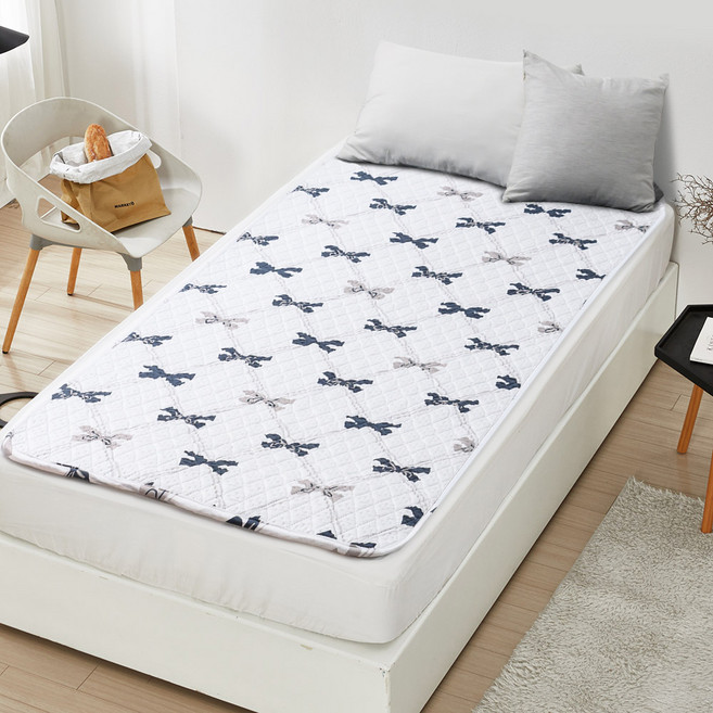 한일의료기매트 국산 워셔블 거실용 탄소매트 HI-40, 10 리본 화이트(HI-401), 싱글(95 x 180 cm)