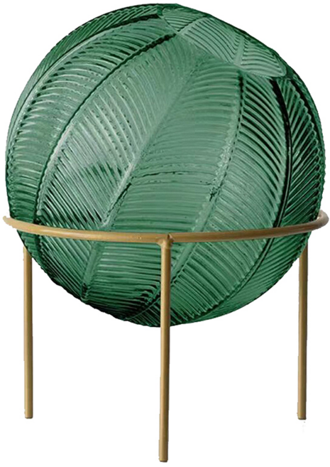 好物良品 北歐手工玻璃球形花瓶 25 x 20cm, 墨綠