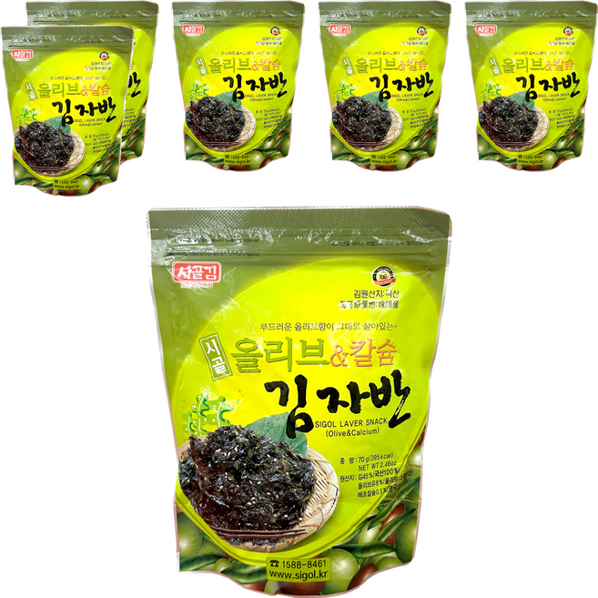 시골 올리브&칼슘 김자반, 70g, 6개