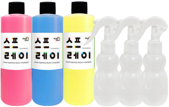 스노우키즈 스프레이물감 250ml 세트, 핑크 + 블루 + 옐로우, 1세트