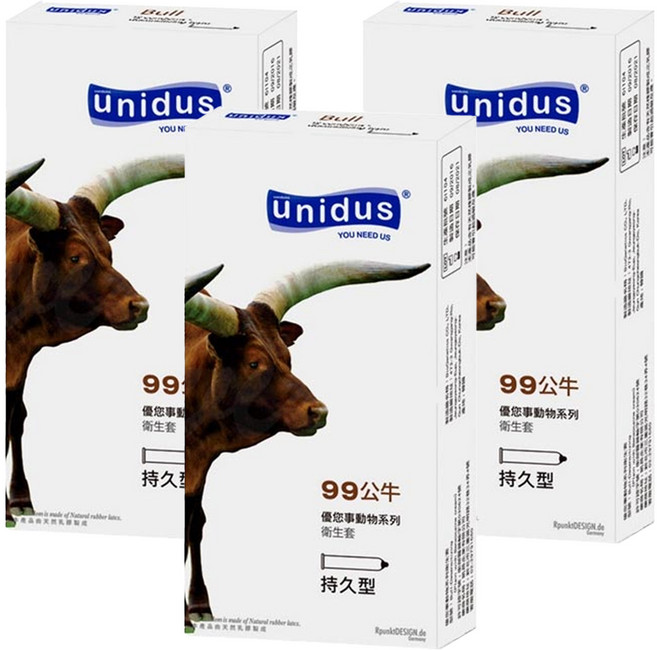 unidus 優您事 動物系列 99公牛持久型衛生套, 12個, 4盒