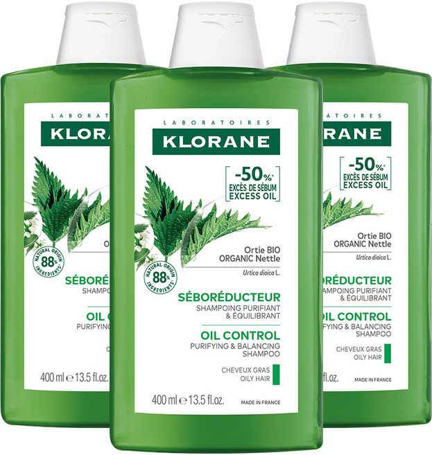 클로란 네틀 노세범 샴푸 허브향, 400ml, 3개