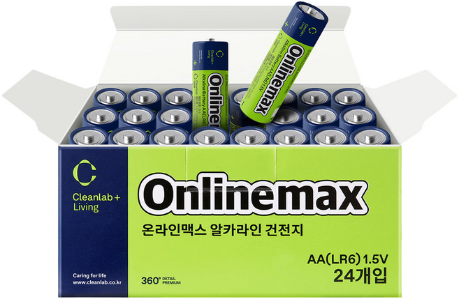 크린랩 온라인맥스 알카라인 AA 건전지, 24개입, 1개