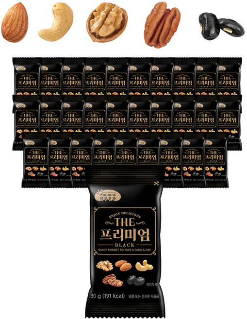 하루견과 더 프리미엄 블랙 믹스넛, 30g, 60개