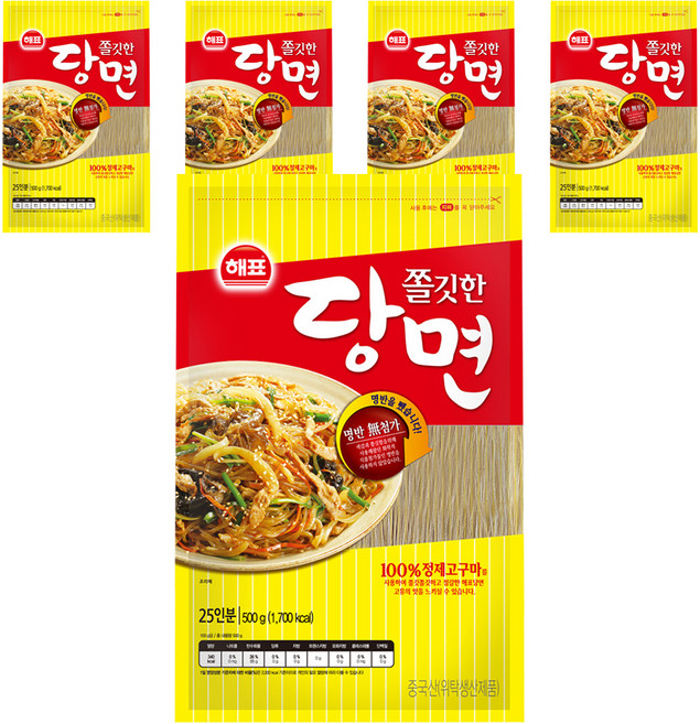 해표 쫄깃한 당면, 500g, 5개