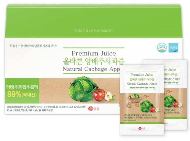 올즙 국내산 올바른 양배추 사과즙, 2.7L, 1개