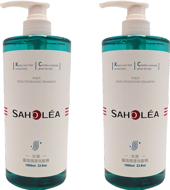 SAHOLEA 森歐黎漾 水漾薔薇潤澤洗髮精, 1L, 2瓶