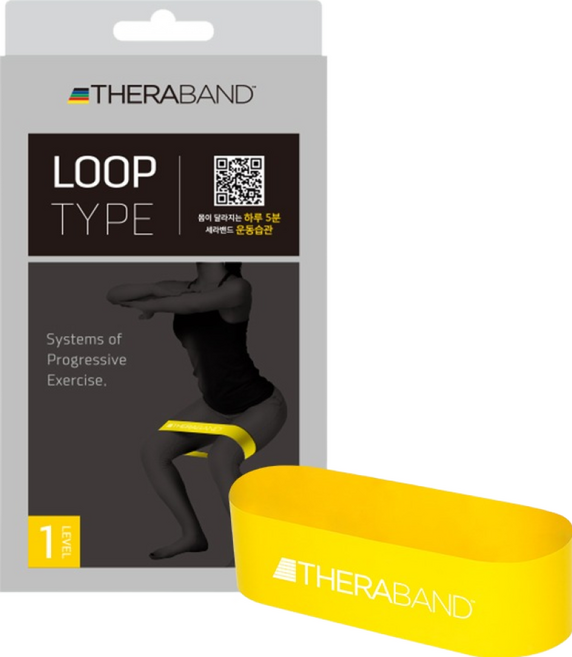세라밴드 루프 밴드 + 운동매뉴얼, 옐로우, 1개