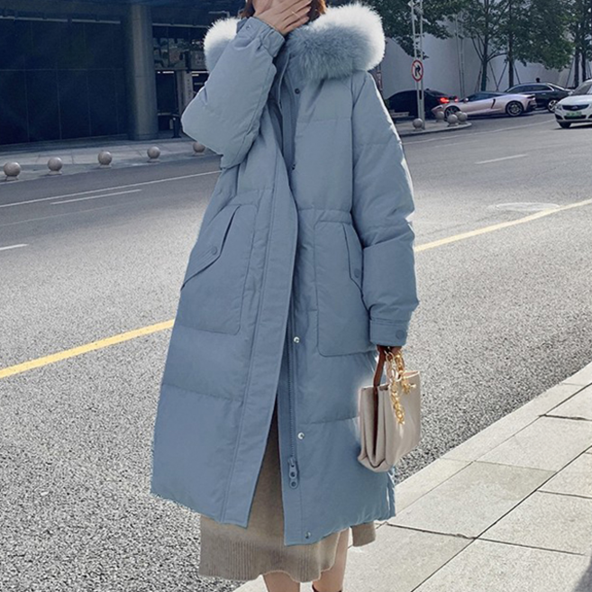 페이퍼먼츠 여성용 파티엘 퍼 카라 롱 패딩 03359