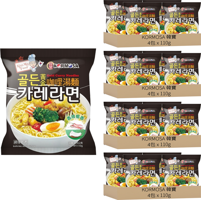 KORMOSA 韓寶 黃金咖哩湯麵 110g, 16包
