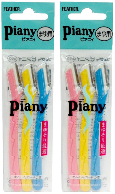 페더 PIANY-ML 눈썹 짧은 날 3Ea, 옐로우, 블루, 핑크, 2개