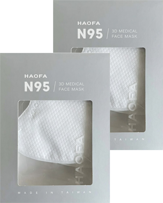HAOFA 氣密型 N95立體醫療口罩 M, 10片, 2盒, 粉紅